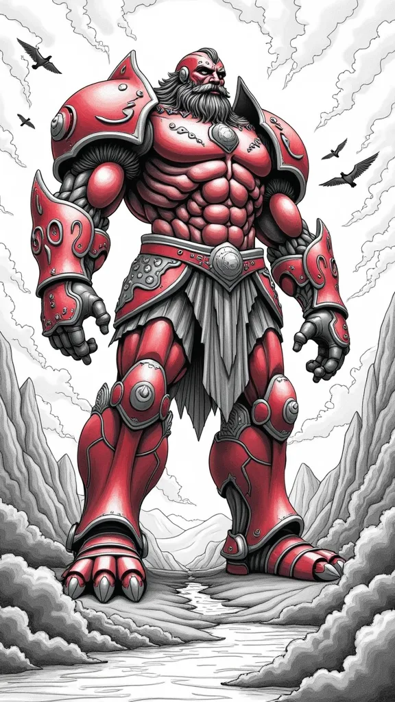 red titan coloring page